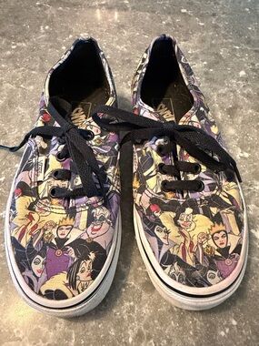 Disney Villain Vans Women's Canvas Sneakers - Purple, Black, Yellow Multicolor